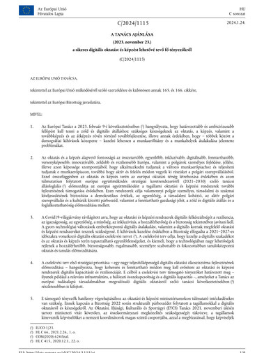 Tan&aacute;csi Aj&aacute;nl&aacute;s a sikeres digit&aacute;lis oktat&aacute;st &eacute;s k&eacute;pz&eacute;st lehetőv&eacute; tevő fő t&eacute;nyezőkről